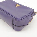 Prada Logo Leather Mini Shoulder Bag 2Way Bag Pouch Purple