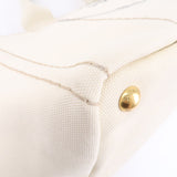 Prada Canapa Canvas Tote Bag Hand Bag Ivory BN1877