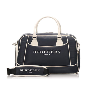 Burberry Blue Dark Calf Leather Logo Travel Bag United Kingdom