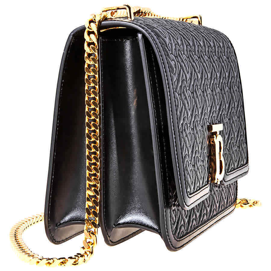 Burberry Medium Quilted Monogram Lambskin TB Bag- Black 8014931