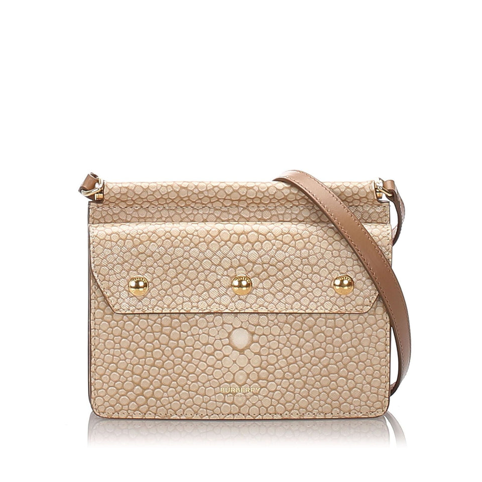 Burberry Brown Printed Leather Baby Title Crossbody Bag United Kingdom