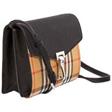 Burberry Mini Leather and Vintage Check Crossbody Bag- Black 4079965
