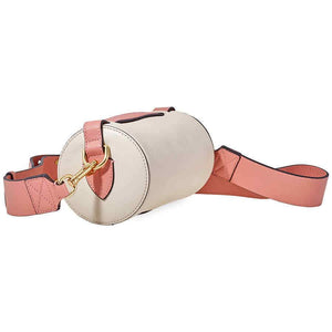 Burberry The Leather Barrel Bag- Limestone/Dusty Rose 4075178