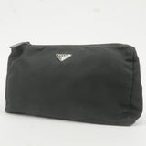 Prada Set of 3 Logo Nylon Cosmetic Pouch Clutch Bag NERO Black