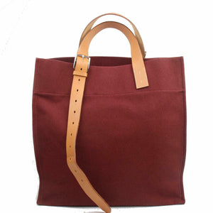 Hermes Tote Bag Etriviere Bordeaux Canvas (SHC1-16028)