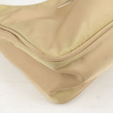 Prada Logo Nylon Hand Bag Pouch Beige