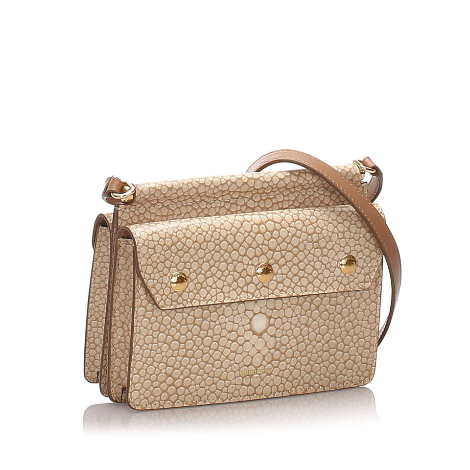 Burberry Brown Printed Leather Baby Title Crossbody Bag United Kingdom