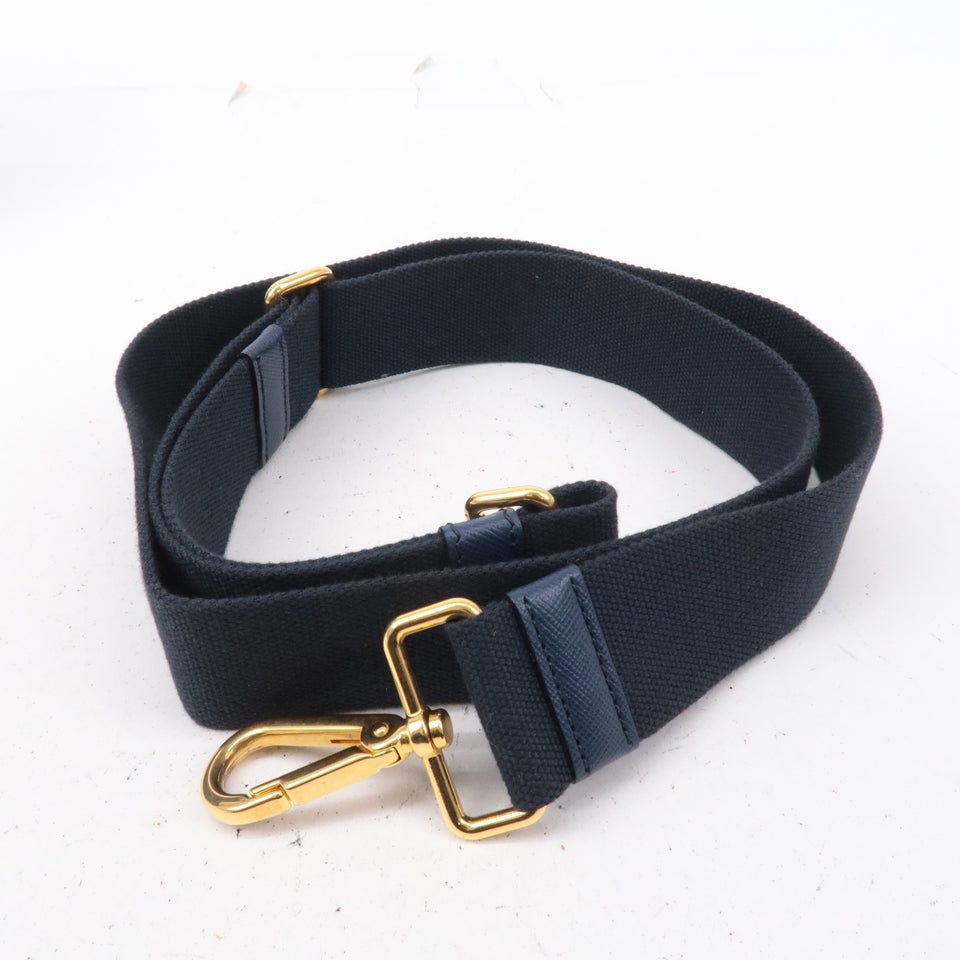 Prada Denim Canapa Mini Canvas 2Way Tote Bag Hand Bag Navy 1BG439