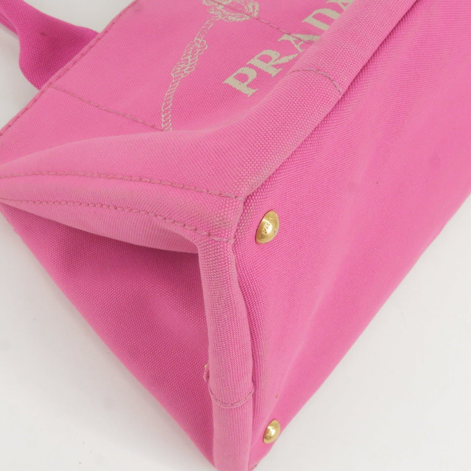 Prada Canapa Canvas Tote Bag Hand Bag Pink BN1877