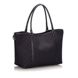 Gucci Black Canvas Fabric GG Tote Bag Italy