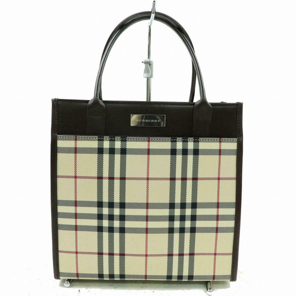 Burberry Hand Bag Beige Canvas (SHC1-16147)