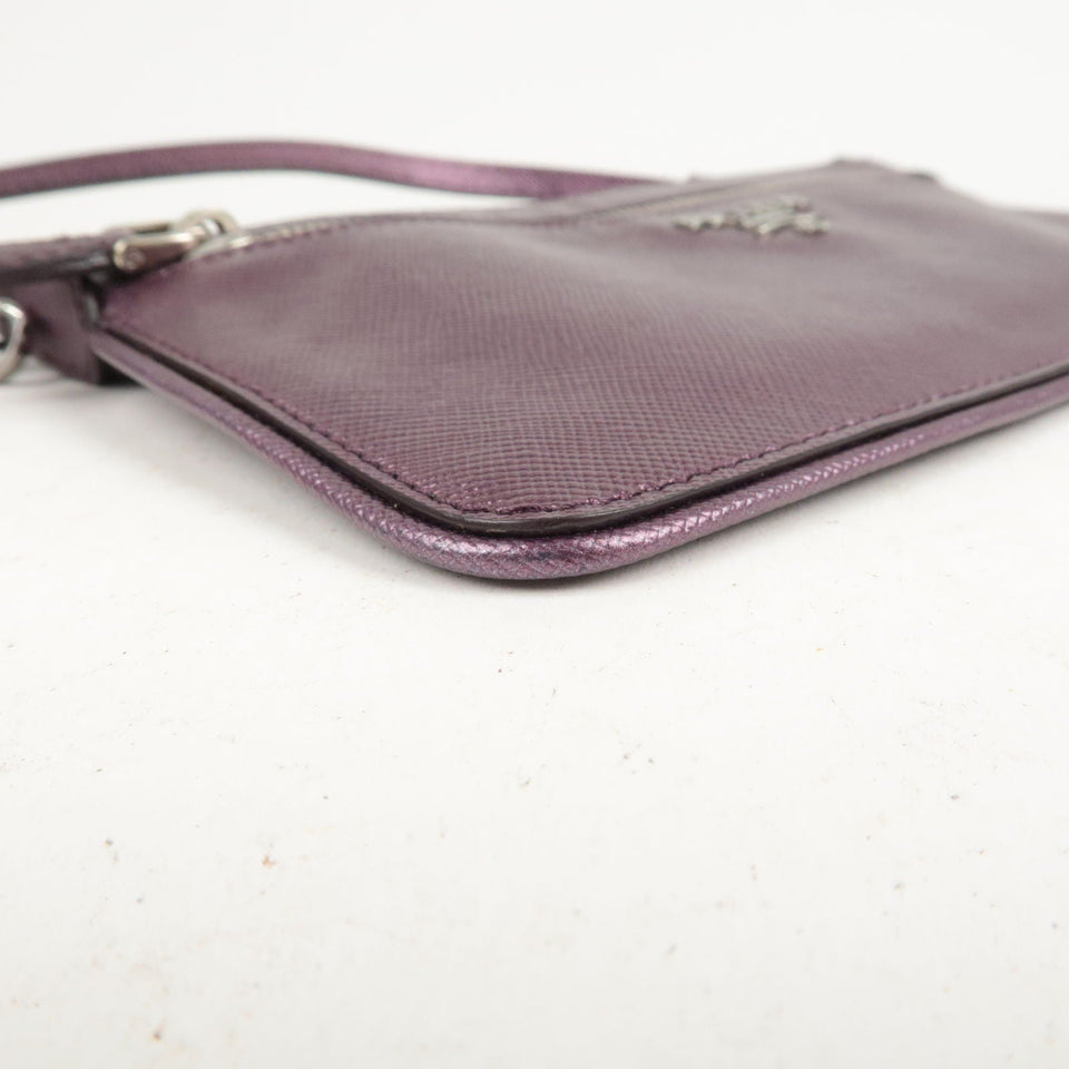 Prada Leather 2 Way Shoulder Bag Pouch Purple