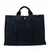 Hermes Tote Bag Deauville Navy Blue Canvas (SHC1-16189)