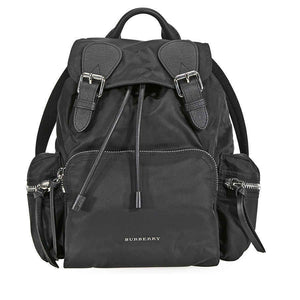 Burberry Medium Nylon and Leather Rucksack- Black 4048297