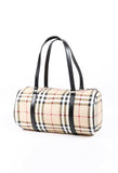 Burberry Bag Haymarket Check Leather Barrel