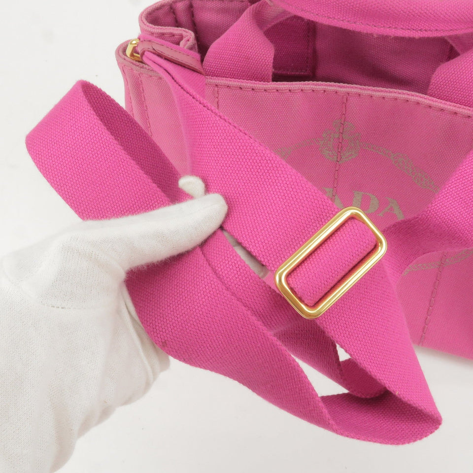 Prada Canapa Mini Canvas 2Way Bag Shoulder Bag Pink B2439G