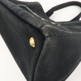 Prada Canapa Canvas Tote Bag Hand Bag Black B1877B