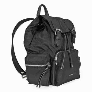 Burberry Medium Nylon and Leather Rucksack- Black 4048297