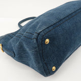 Prada Denim Leather 2Way Bag Hand Shoulder Bag Blue BN2069