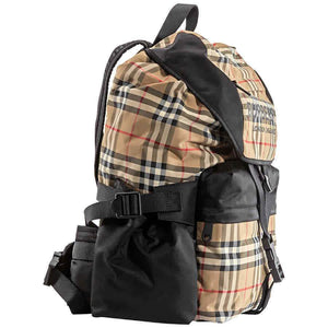 Burberry Logo Print Vintage Check Backpack- Archive Beige 8010372