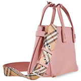 Burberry The Small Banner in Leather and Vintage Check- Dusty Rose