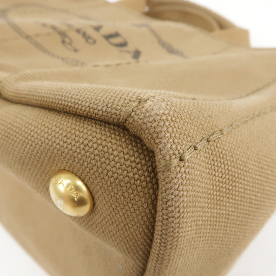 Prada Canapa Mini Canvas 2Way Bag Shoulder Bag Brown B2439G