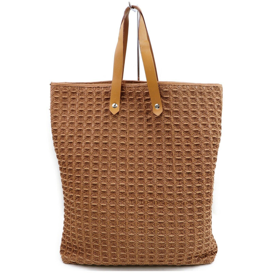 Hermes Tote Bag Amebada Light Brown Canvas (SHC1-17087)