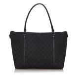 Gucci Black Canvas Fabric GG Tote Bag Italy