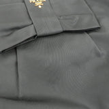 Prada Nylon Leather Ribbon Hand Bag Tote Bag NERO Black BN1601