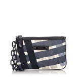Burberry Black Canvas Fabric Printed Pouch United Kingdom