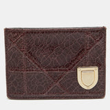 Burgundy Crackled Patent Leather Diorama Card Holder