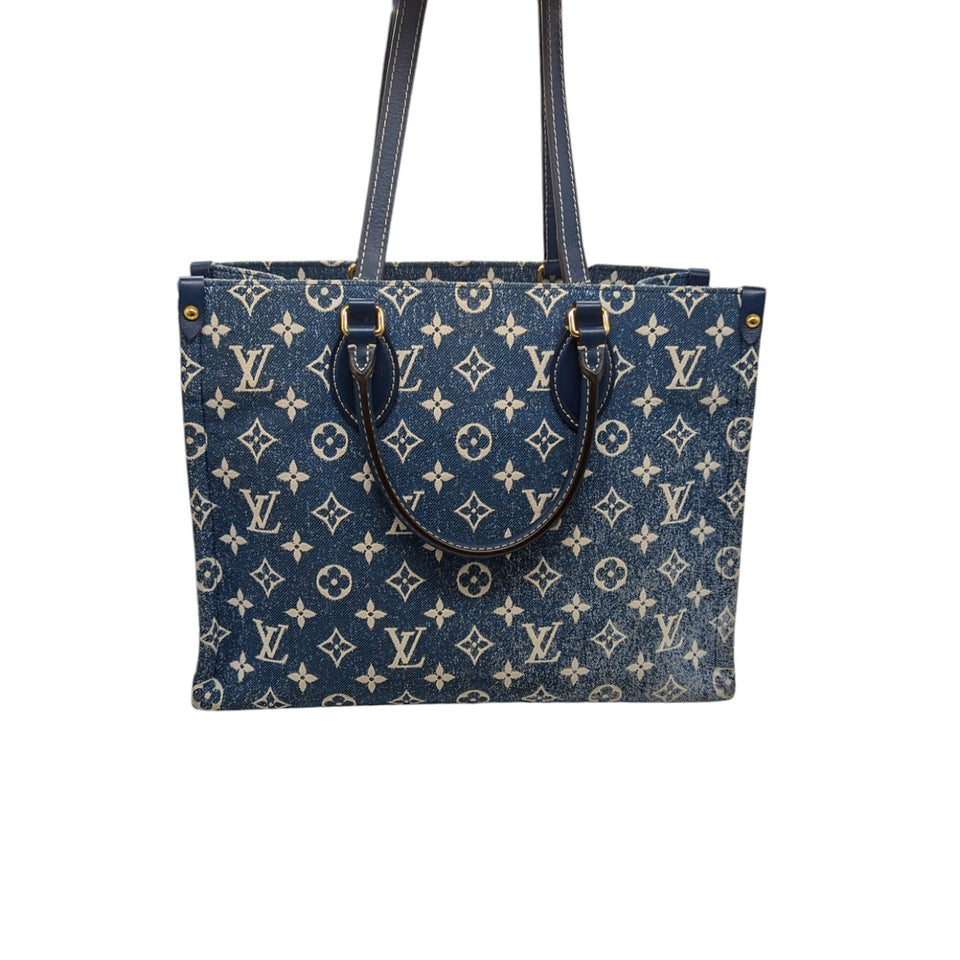Louis Vuitton Monogram Jacquard Bleu Denim Onthego MM Tote