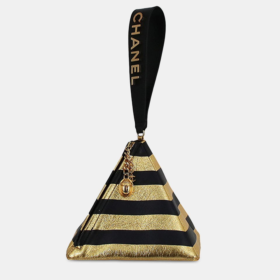 Metallic Lambskin Kheops Pyramid Clutch Bag