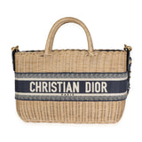 Christian Dior Oblique Jacquard Wicker Basket Bag