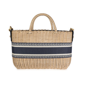 Christian Dior Oblique Jacquard Wicker Basket Bag