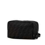 Fendi  Canvas Leather Clutch Bag Pouch (Pre-Owned)
