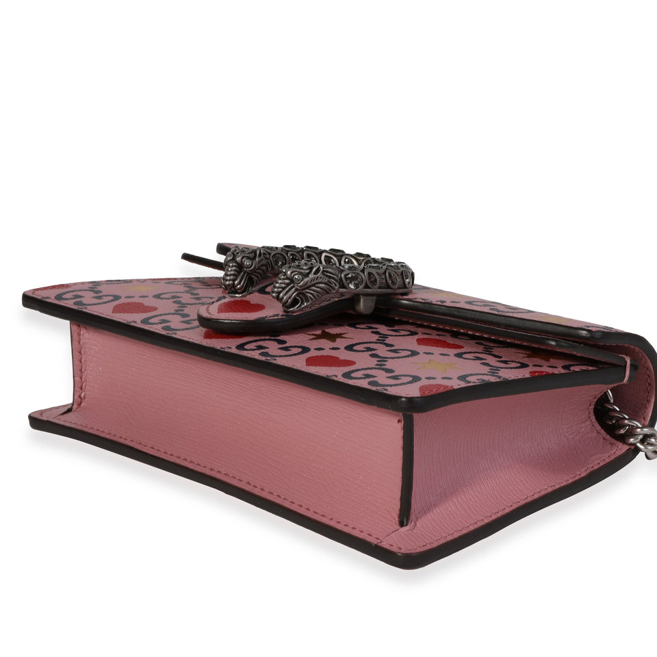 Gucci Pink Calfskin Valentine's Day Super Mini Dionysus Bag