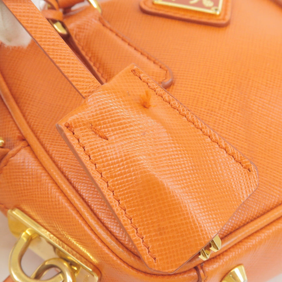 Prada Logo Leather Chain 2Way Bag Shoulder Bag Orenge BL0705