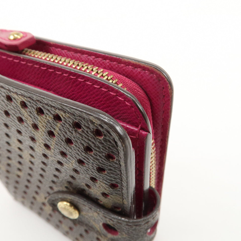 Louis Vuitton Monogram Perfor Compact Zip Wallet Fuchsia M95188