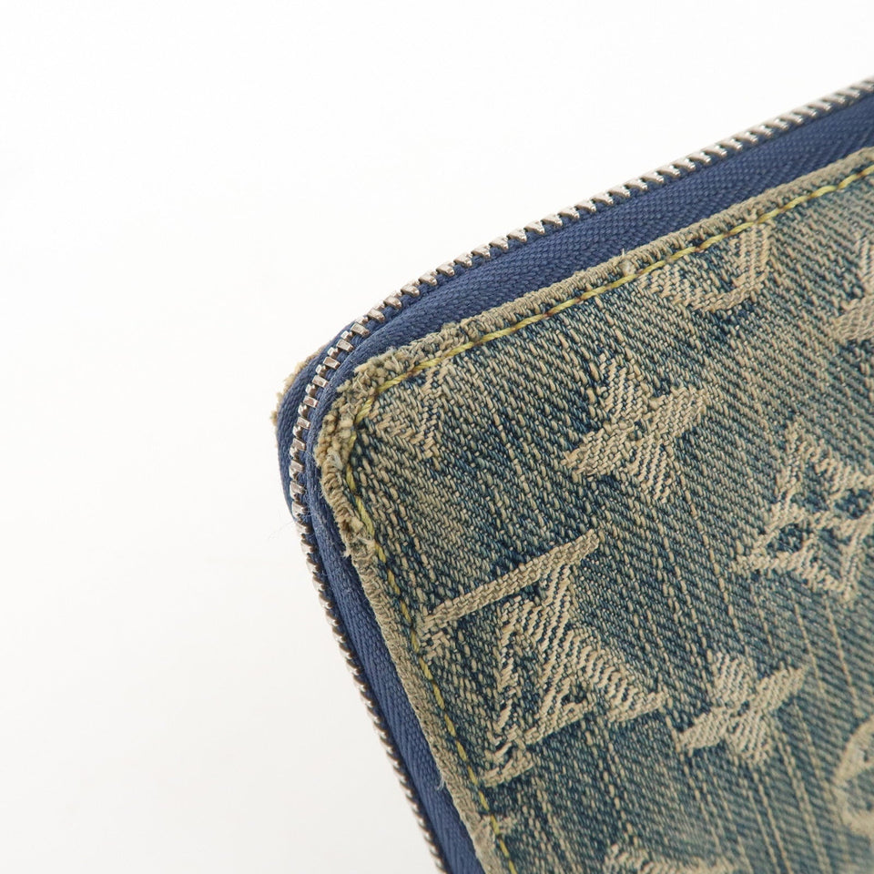 Louis Vuitton Monogram Denim Zippy Long Wallet Blue M95431