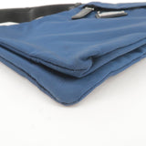 Prada Nylon Leather Shoulder Bag Purse Blue Black