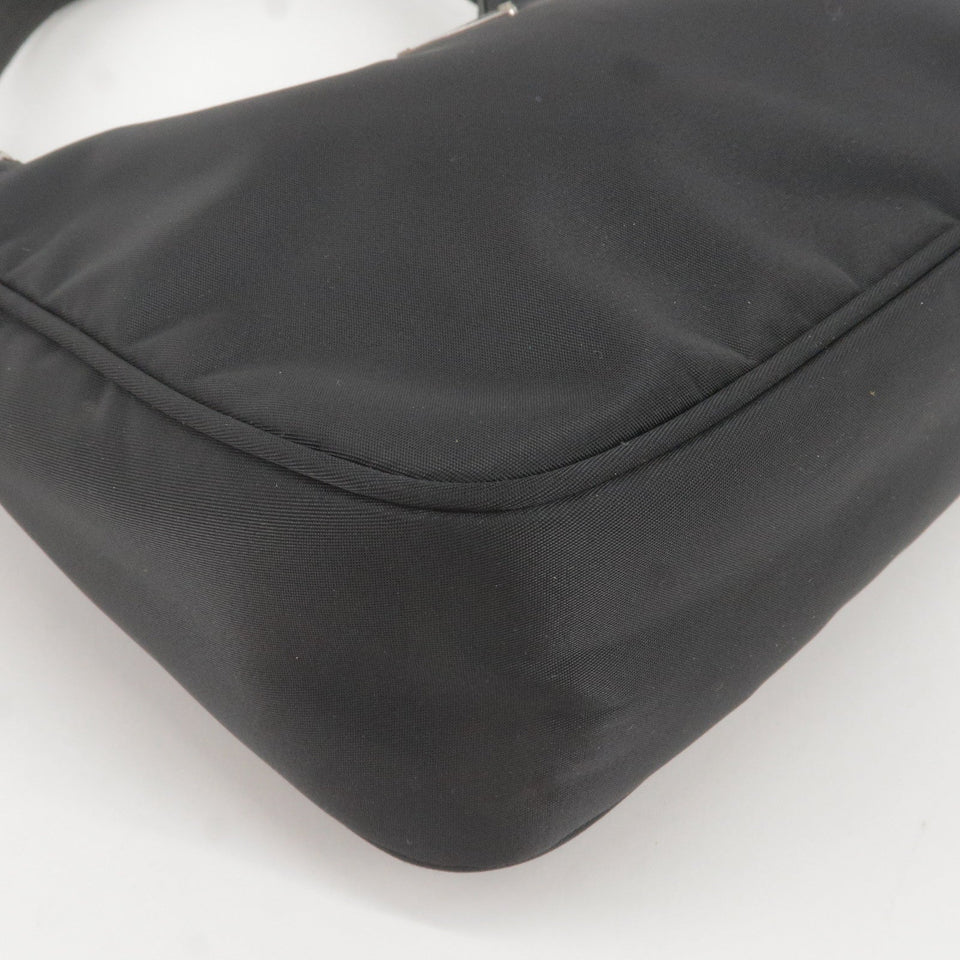 Prada Logo Nylon Hand Bag Pouch Purse NERO Black