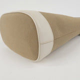 Prada Logo Jacquard Leather Shoulder Bag Beige Ivory 1BE021