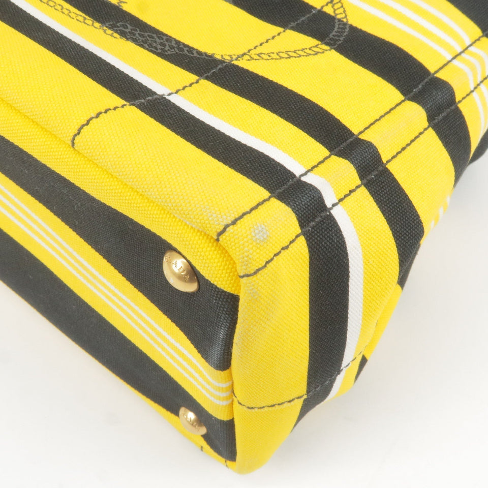 Prada Canapa Mini Canvas 2Way Bag Shoulder Bag Yellow Black B2439B