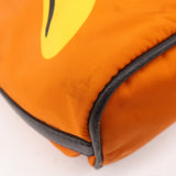 Prada Leather Nylon Hand Bag  Shoulder Bag Orange Black