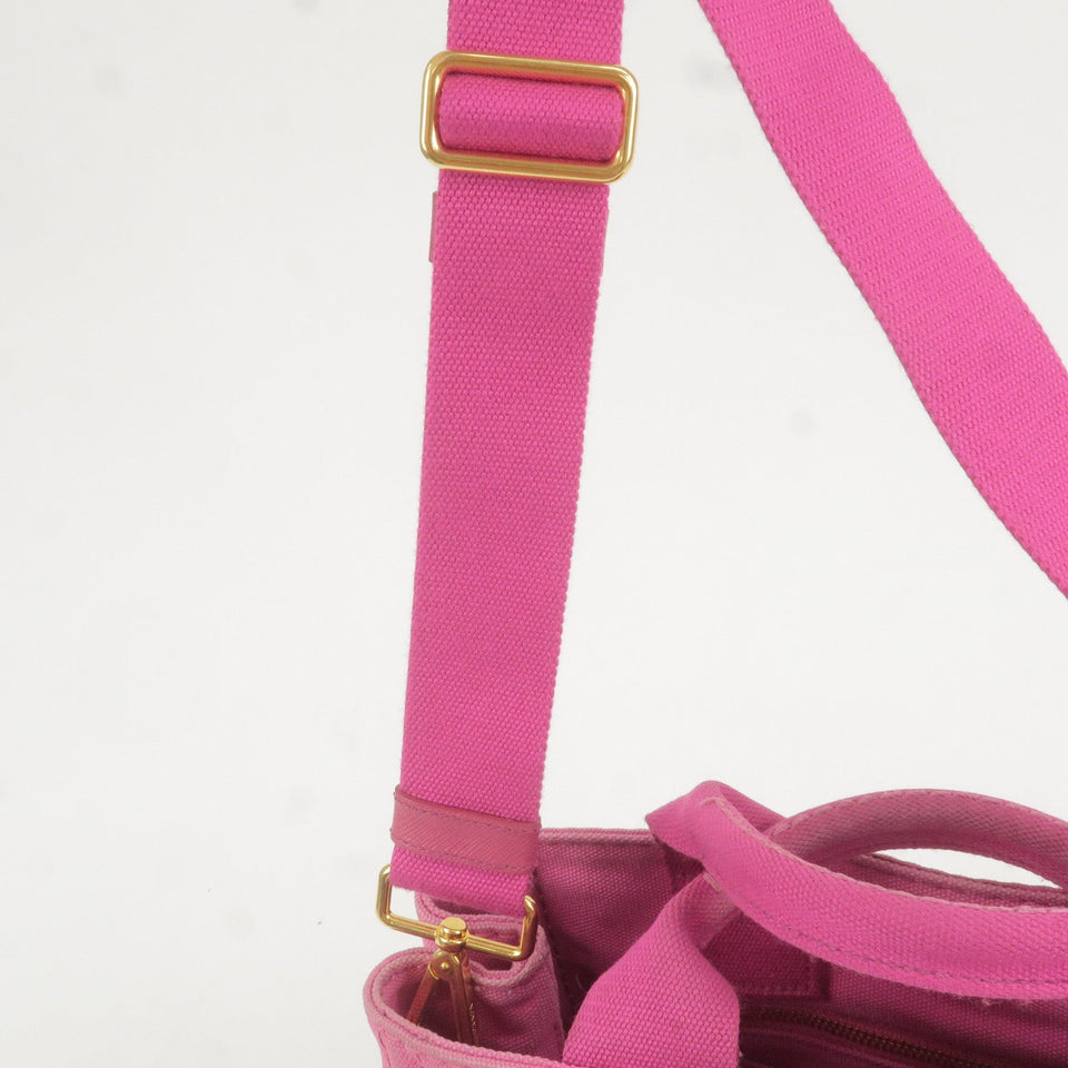 Prada Canapa Mini Canvas 2Way Bag Shoulder Bag Pink B2439G