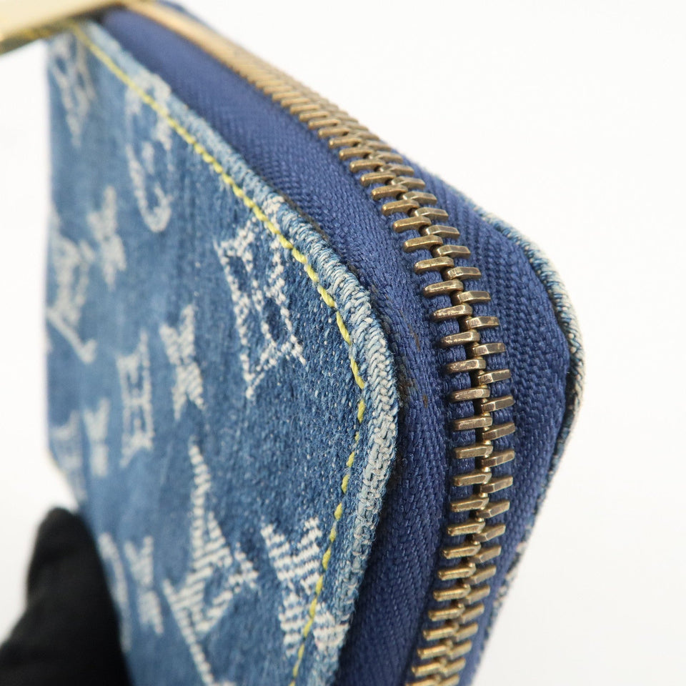 Louis Vuitton Monogram Denim Mini Zippy Wallet M95342 Blue