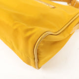 Prada Logo Nylon Leather Shoulder Bag Mustard Yellow BN1834