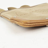 Prada Logo Jacquard Leather Shoulder Bag Beige Brown BT0537