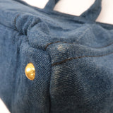 Prada Canapa Large Canvas Tote Bag Hand Bag Denim Blue B1872B